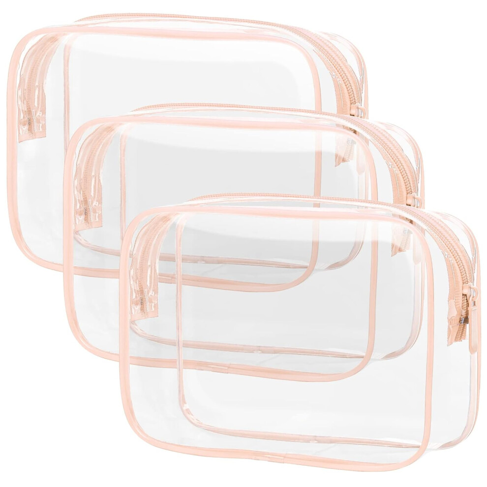 Tianfu Transparent Cosmetic Bags, 3 Toilet Bags, Transparent Travel Toilet Bags, And Pink Transparent Cosmetic Bags For Airport Carrying