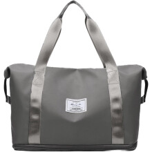Travel Duffel Bag for Women Expandable Sports Tote Gym Bag Large Lightweight Shoulder Weekenders Waterproof Bag (Gray)