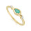 (M) Classic Pear Emerald & Diamond Ring In 9ct Yellow Gold 3