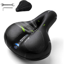 Bicycle Saddle Gel Bike Saddle Ergonomic Bicycle Seat with Waterproof Cover Breathable Touring Bicycle Saddle for Men and Women