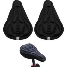Bike Saddle Cover, Silicone Bike Saddle Cushion for Exercise Bike, Gel Bike Seat Cover, Spinning, Racing and City Bike, 2 Pieces