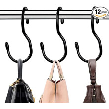 12 Pack Purse Hanger for Closet,Unique Twist Design Bag Hanger Purse Hooks,  Purses, Handbags, Belts, Scarves, Hats,Clothes, Pans and Pots (white)
