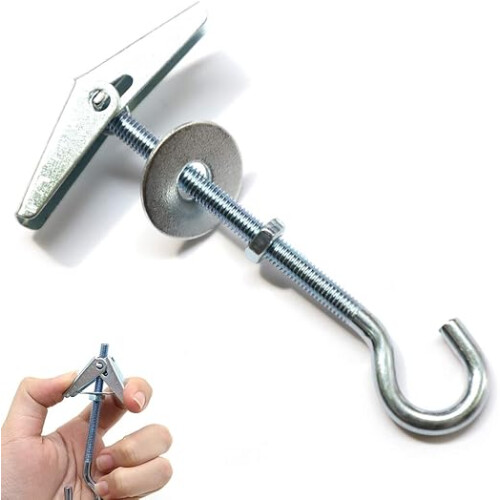 Ceiling Hooks 12 Packs Spring Toggle Wing Bolts Wall Fixing Ceiling Hooks Heavy Duty Pothook 2
