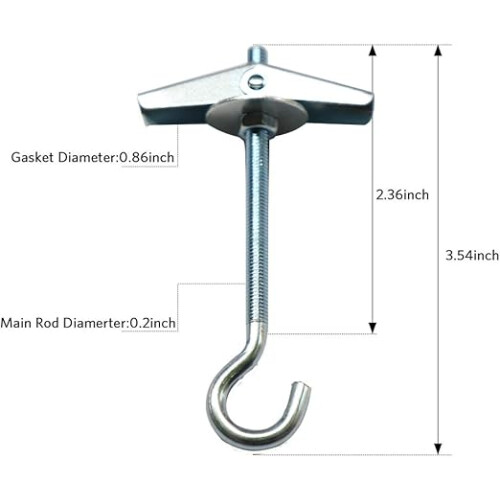 Ceiling Hooks 12 Packs Spring Toggle Wing Bolts Wall Fixing Ceiling Hooks Heavy Duty Pothook 1
