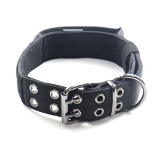 Wide Tactical Collars With Handle For Extra Large Breed Dogs ,Thick Puppy Collar K9 Nylon Pet Collar-Black Xl