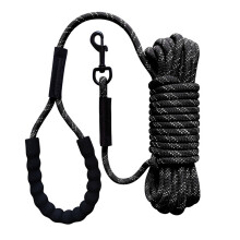 Long Leash For Dog Training Reflective Nylon Rope Lead, Check Cord For Dogs Walking, Camping-Black 8Mm5M