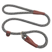 Slip Lead Dog Leash, Rope Dog Walking And Training Lead, No Pull Strong Nylon Leash-Black