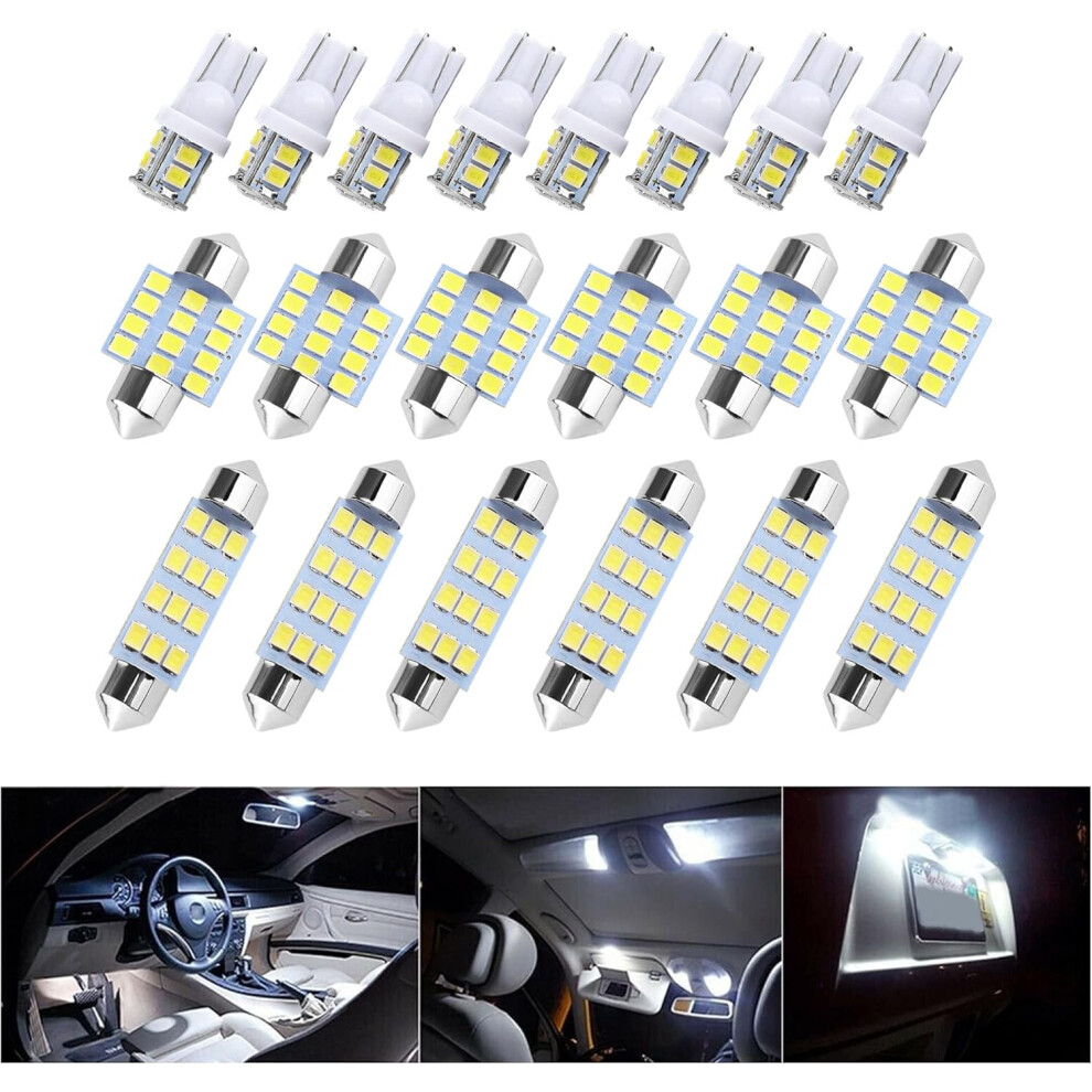 20Pcs Soft Bright Pure 6500K Led Bulb Dome Trunk Courtesy License Plate Lamp Replacement Lighting Product White 7770198311884