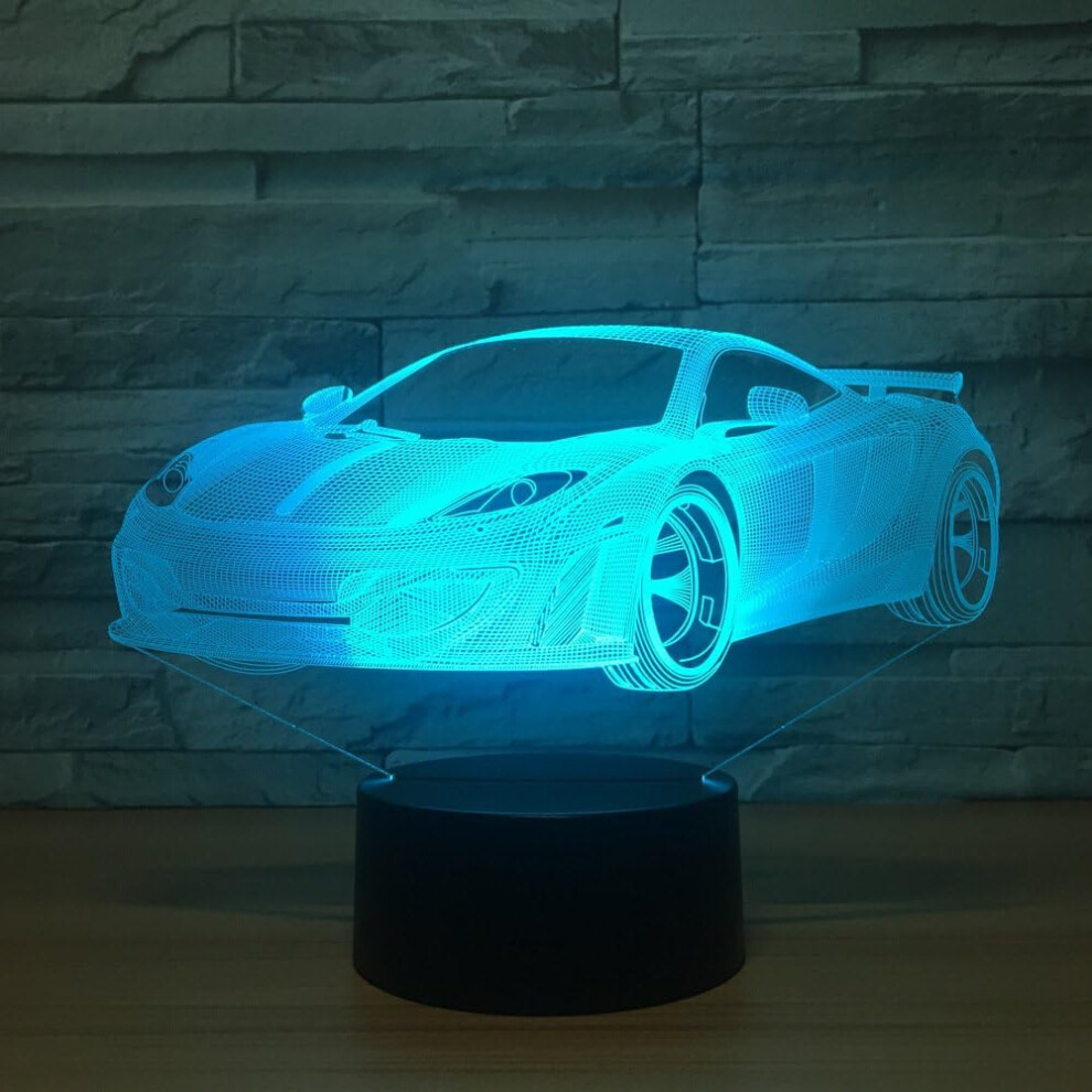 Cool Car Acrylic 3D Hologram Lamp 7 Color Change Night Light Baby Touch Switch Colored Lights LED USB Desk lamp Atmosphere lamp-image-OPC-PHFXPMQ-NEW