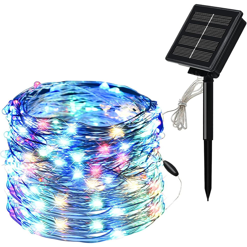 10M 100 LED Solar String Lights, Upgraded Super Durable Solar Christmas Lights Outdoor, Waterproof 8 Modes Solar Fairy Lights(Multicolor)-image-OPC-PHFXQ25-NEW