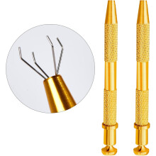 4-prong puncture ball gripper tool4-prong professional surgical steel push-in syringe type four-prong small part pickup IC chip small object gripper