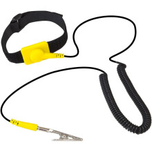 The anti-static wrist strap is yellow and adjustable for comfortable wearing. Protect your computer or electronic products from static electricity