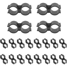 20 Pcs Black Double Pipe Clamp 24 mm/0.93 Inch Diameter Double Pipe Clamp Connection Pipe Linking & Shelf Link Clip Fastener Accessories