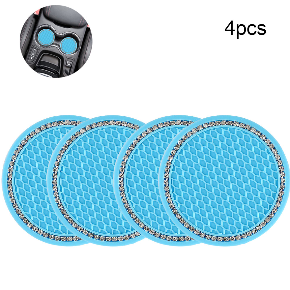 Car Coasters, Car Cup Holder Insert Coaster - Anti Slip Universal Vehicle?Interior Accessories Crystal - 4Pcs Sky Blue 7770198306330