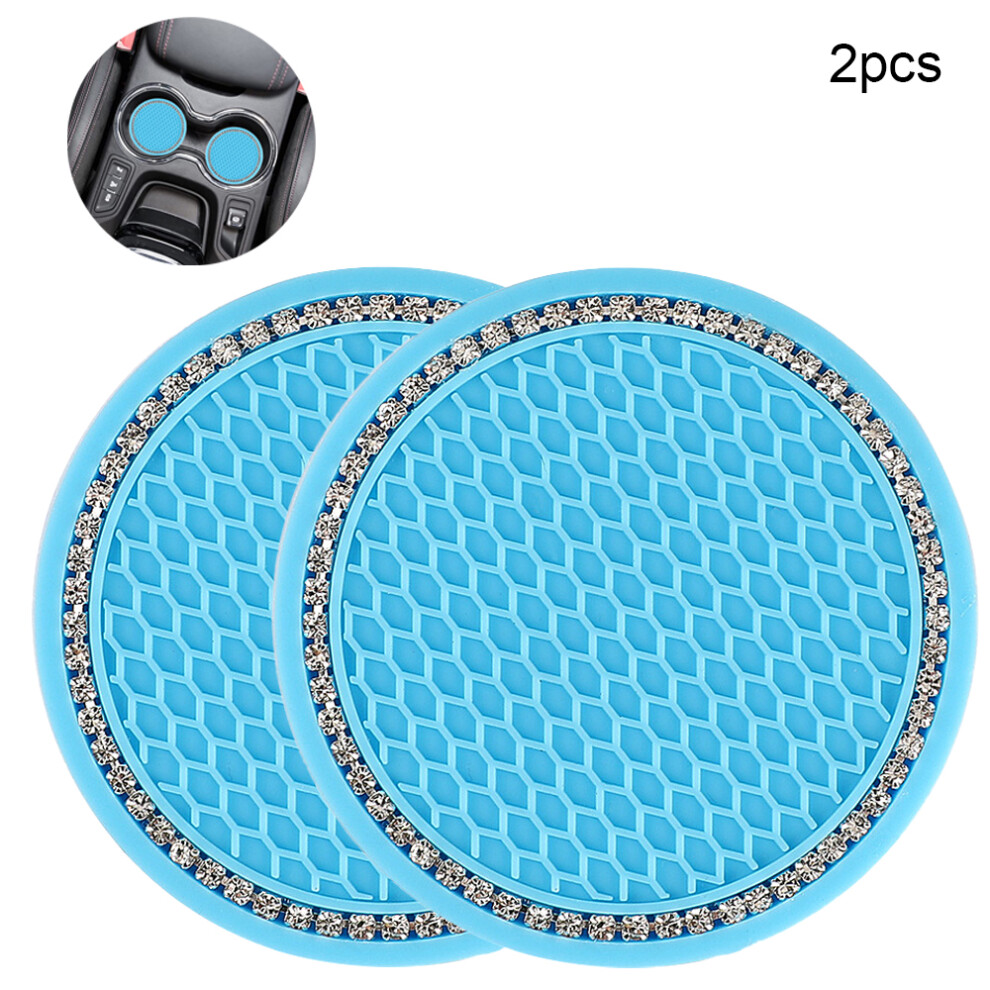 Car Coasters,  Car Cup Holder Insert Coaster - Anti Slip Universal Vehicle?Interior Accessories Crystal--Sky Blue-2Pcs-image-OPC-PHFXQPZ-NEW
