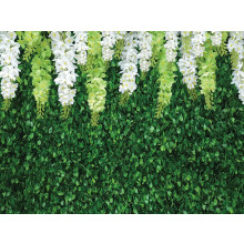 8x6 foot green background image with flowers for wedding reception, birthday party decoration