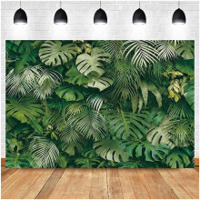 Tropical Green Leaf Theme Background 7X5FT Wedding Bride Party Decoration Newborn Banner Photo Background Studio Shooting Props