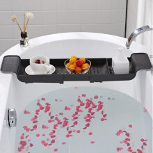 Expandable bathroom shelf tray, multifunctional plastic bath tray, simple and stylish bath storage shelf (grey - 1pcs).