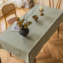 Linen Sage Tablecloth Green Cotton Tablecloth for Rectangular Table Washable Soft Bohemian Tablecloth for Kitchen (Gray Green, 53 x 70 inches)