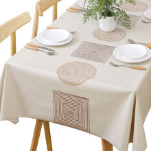 Heavy Duty Vinyl TableclothPlastic Tablecloth for Kitchen Dining TableWipeable PVC Waterproof Tablecloth(137.16 cm x 137.16 cm, Geometric)