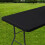 Rectangular Tablecloth, Waterproof Polyester Elastic Fitted Tablecloth, Fits 6ft Folding Table Camping, Outdoor (Black, 76.20 cm x 182.88 cm) 2