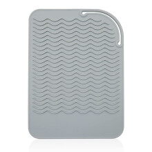 Heat Resistant Silicone Mat Pouch, Styling Tools Heat Mat, Silicone Anti-Heat Pad For Hair Straightener-Grey