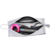 Curling Iron Travel Case, Portable Hairdryer Carrying Bag, Waterproof Storage For Dyson Styler Accessories-Silver