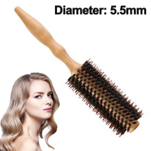 Comb Round Brush Hair Dryer Brush With Natural Bristles Natural Hair Brush Round For Short And Medium Length Hair Made-Large Twill