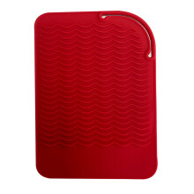 Heat Resistant Silicone Mat Pouch, Styling Tools Heat Mat, Silicone Anti-Heat Pad For Hair Straightener-Red