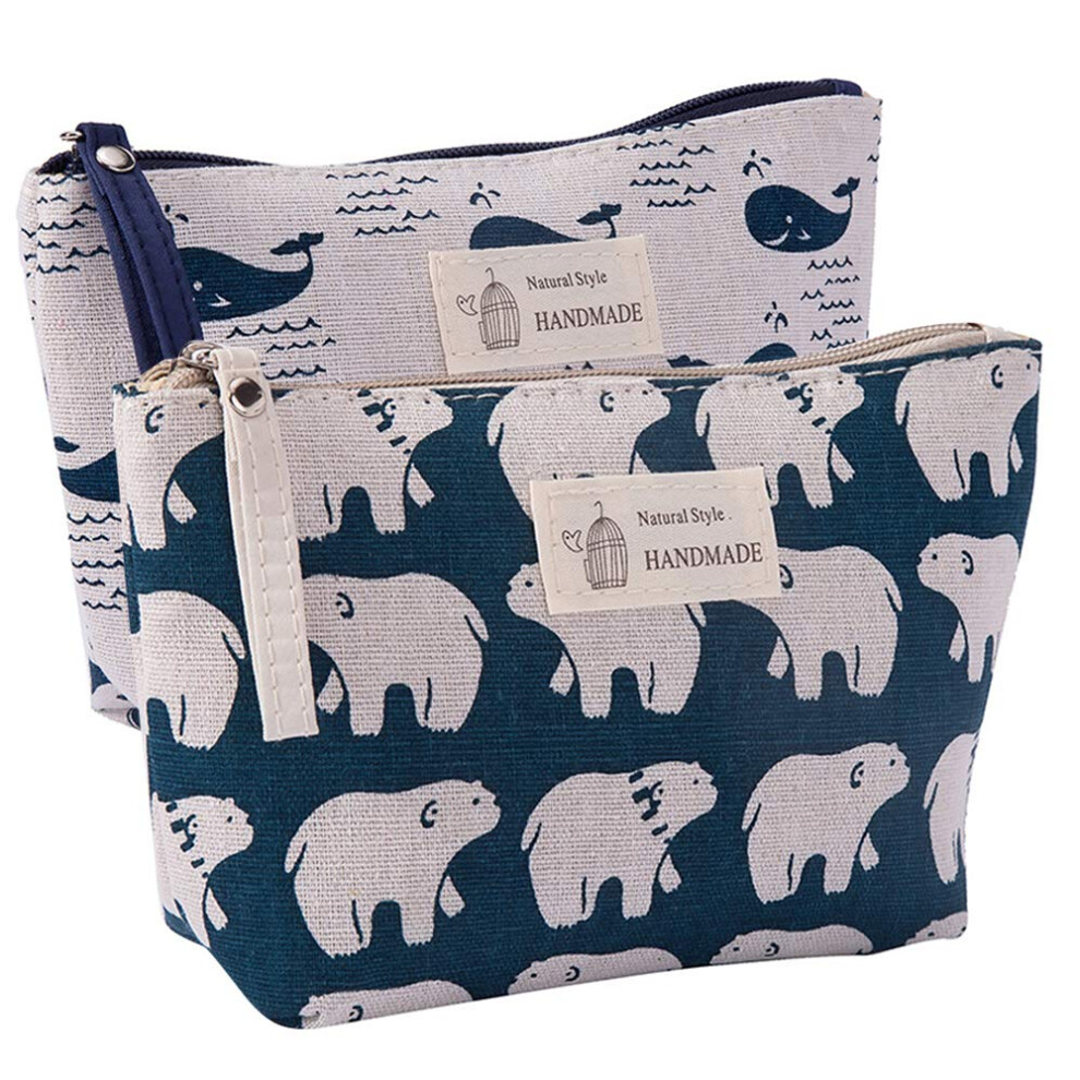 Tianfu Womens And Girls Funny Canvas Makeup Bag Roomy Cosmetic Bag Pouch Purse Handbag With Zipper