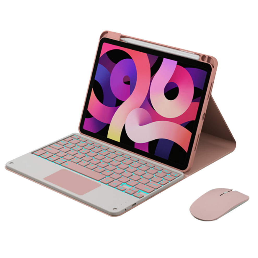 Bluetooth Keyboard Case - Colorful Backlight Sakura Compatible With Ipad Air4 (10.9 Inch) Pink 7770198300505