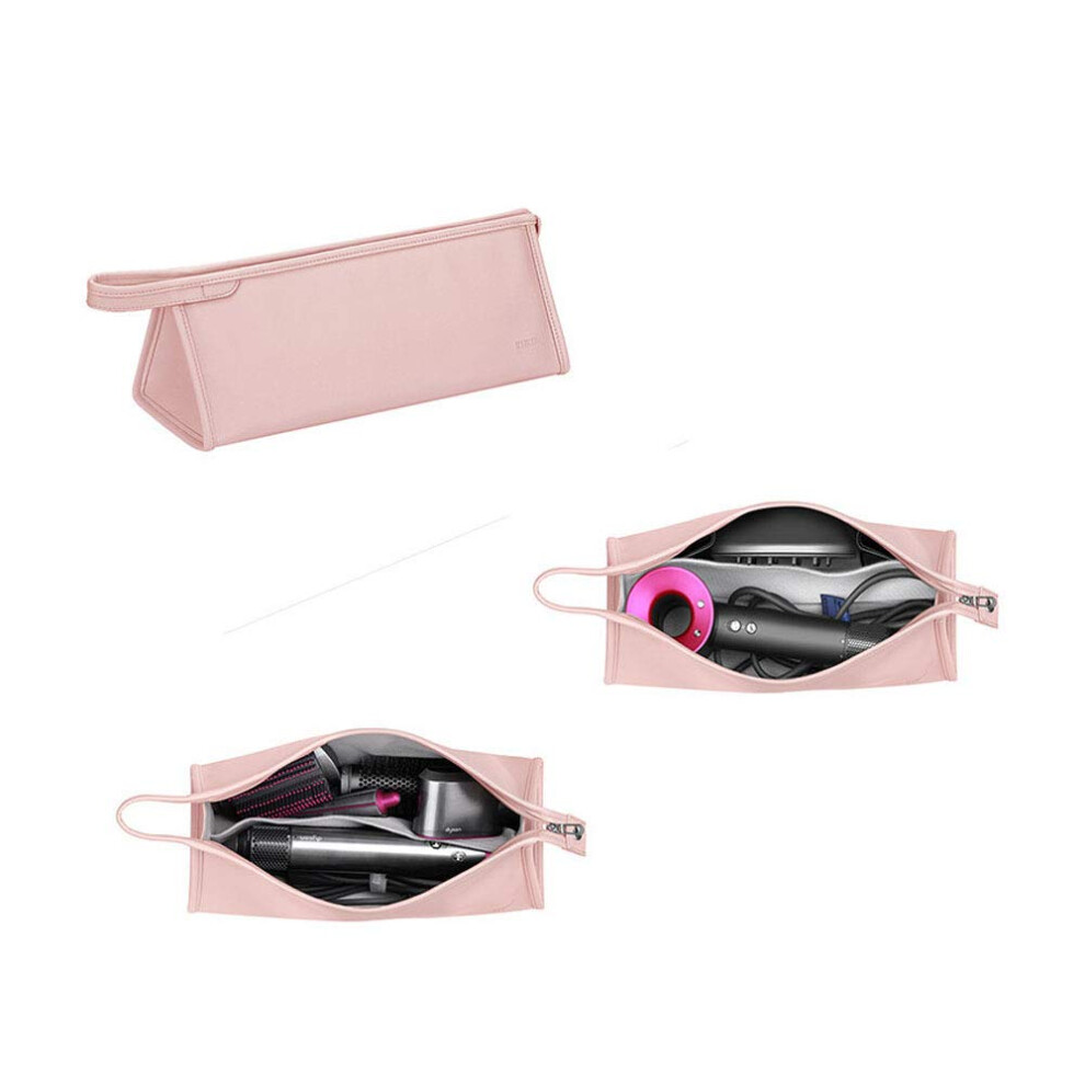 Tianfu Pink Pu Leather Travel Case Portable Storage Bag Compatible With Dyson Airwrap Styler/Dyson Supersonic Hair Dryer (Pink)