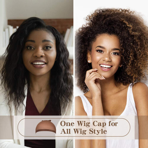 6 Pcs Stocking Wig Caps Light Brown Wig Cap For Lace Front Wig Silk Liner Weaving Wig Cap-Brown 2