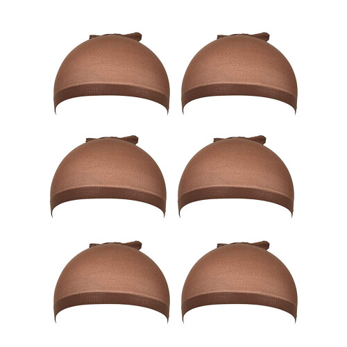 6 Pcs Stocking Wig Caps Light Brown Wig Cap For Lace Front Wig Silk Liner Weaving Wig Cap-Brown 1