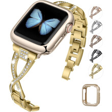 Watch Bands Compatible with Apple Watch 38mm 40mm 41mm 42mm 44mm 45mm SE Series 7 6 5 4 3 2 1 Women Jewelry Metal Strap