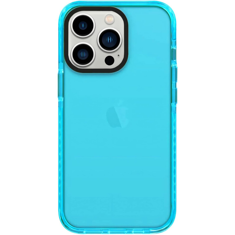 Iphone 15 Pro, Cute Retro Vibrant Design Phone Cases For Women,Camera Protector Cover Soft Silicone Shockproof Protective Case Neon Blue 7770198339222
