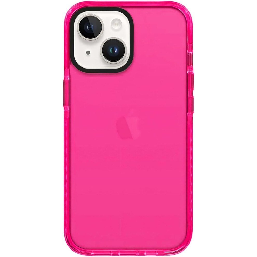 Iphone 14 Cute Retro Vibrant Design Phone Cases For Women,Camera Protector Cover Soft Silicone Shockproof Protective Case Neon Rose 7770198339291