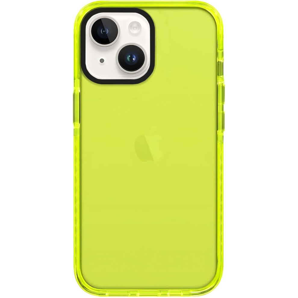 Iphone 14 Plus, Cute Retro Vibrant Design Phone Cases For Women,Camera Protector Cover Soft Silicone Shockproof Protective Case Neon Yellow 7770198339352
