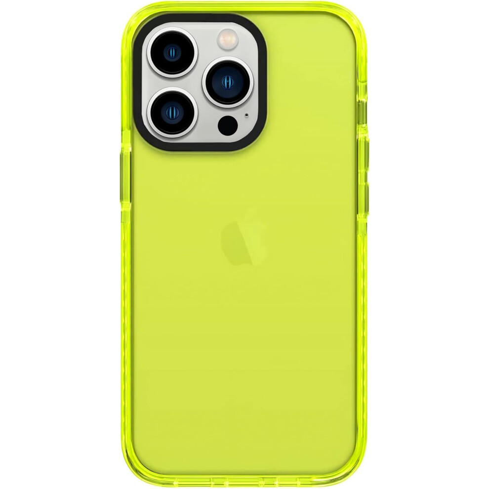 Iphone 15 Promax, Cute Retro Vibrant Design Phone Cases For Women,Camera Protector Cover Soft Silicone Shockproof Protective Case Neon Yellow 7770198339406