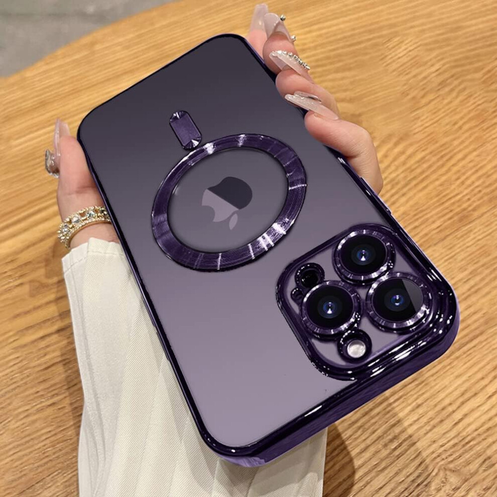 Case For Iphone 15Pro 6.1-Inch, Camera Lens Full Protection, Compatible With Magsafe Wireless Charging, Shockproof Soft Tpu Phone Cover (Purple) Purple 7770198339666