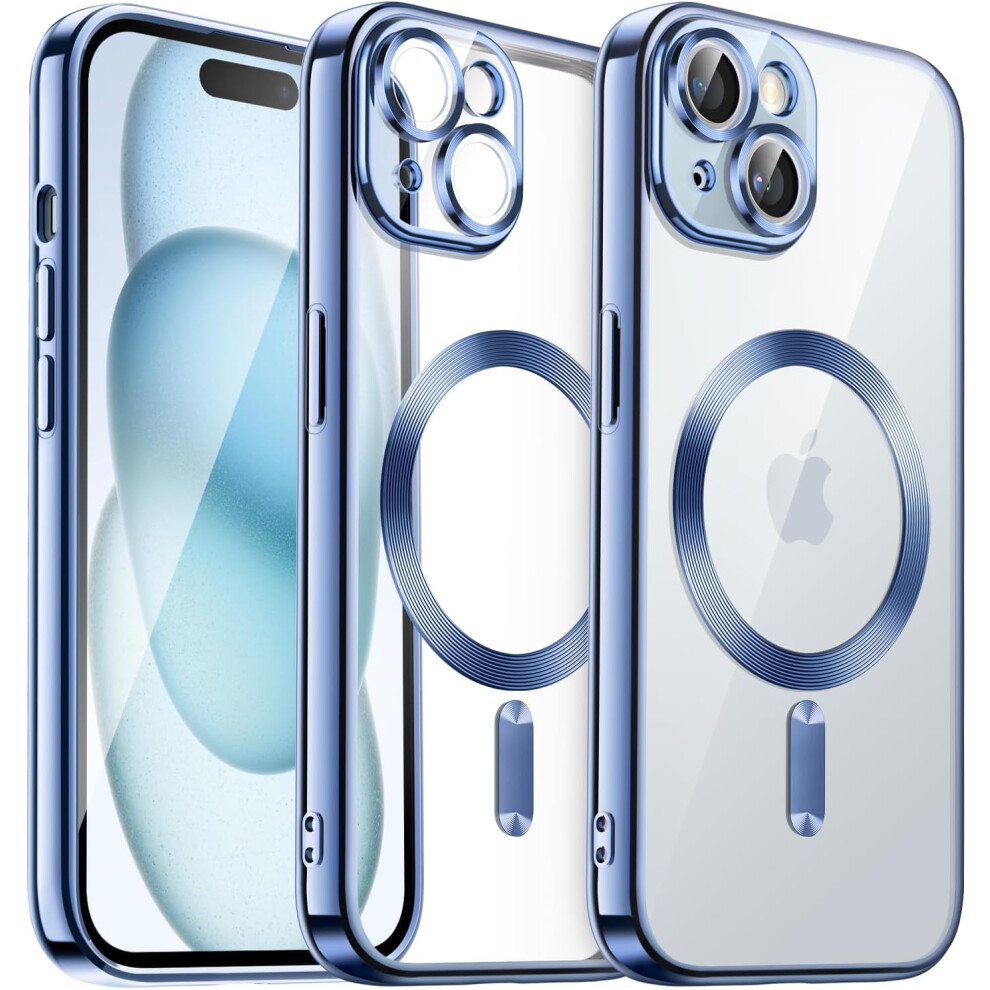 Case For Iphone 15 6.1-Inch, Camera Lens Full Protection, Compatible With Magsafe Wireless Charging, Shockproof Soft Tpu Phone Cover (Sierra ) Blue 7770198339734