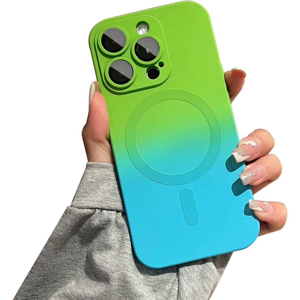 Magnetic Iphone 14 Case [Compatible With Magsafe], Cute Gradient Color Case For Women & Men, Soft Tpu Shockproof With Camera Lens Protector Case 7770198316858