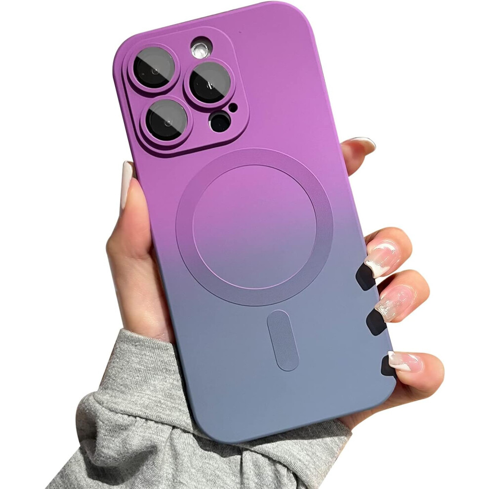 Magnetic Iphone 14 Case [Compatible With Magsafe], Cute Gradient Color Case For Women & Men, Soft Tpu Shockproof With Camera Lens Protector Case 7770198316896