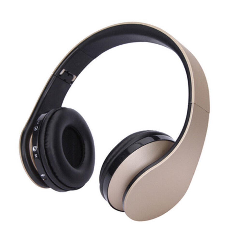 Wireless Bluetooth Headphones, Over-Ear Headphones With Mic, Foldable And Lightweight, Mp3 Mode And Fm Radio- Gold 7770198293432