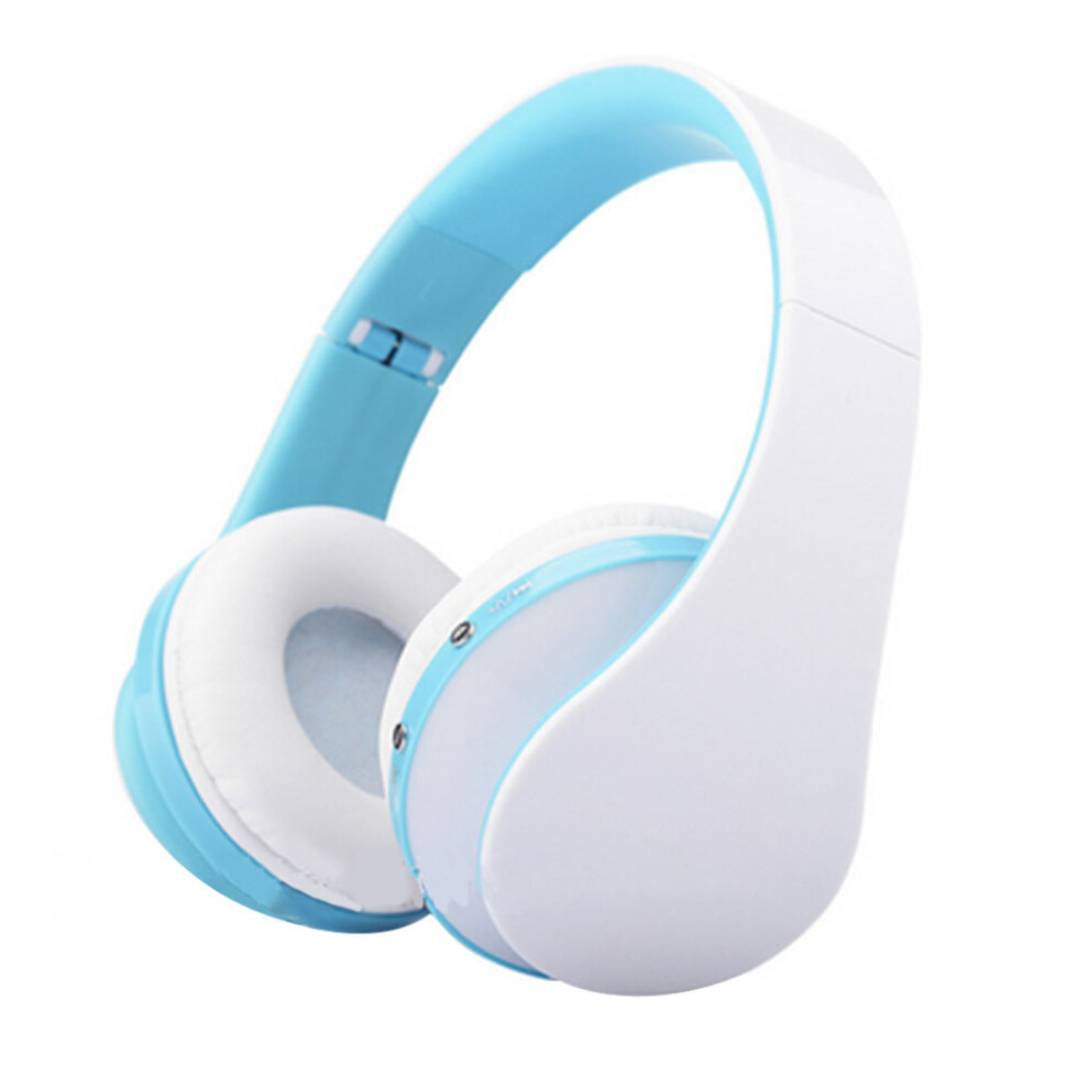 Wireless Bluetooth Headphones, Over-Ear Headphones With Mic, Foldable And Lightweight, Mp3 Mode And Fm Radio- White/Blue 7770198293401