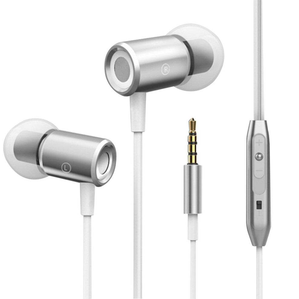 In-Ear Headphones, Noise Cancelling Headphones, Stereo And Hi-Fi Sound With Soft And Comfortable Ear Tips- Silver 7770198293708