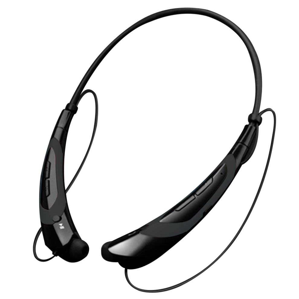 Bluetooth Headphones, Bluetooth 4.0 Wireless Neckband Headphones With Retractable Earbuds-Full Black 7770198293807