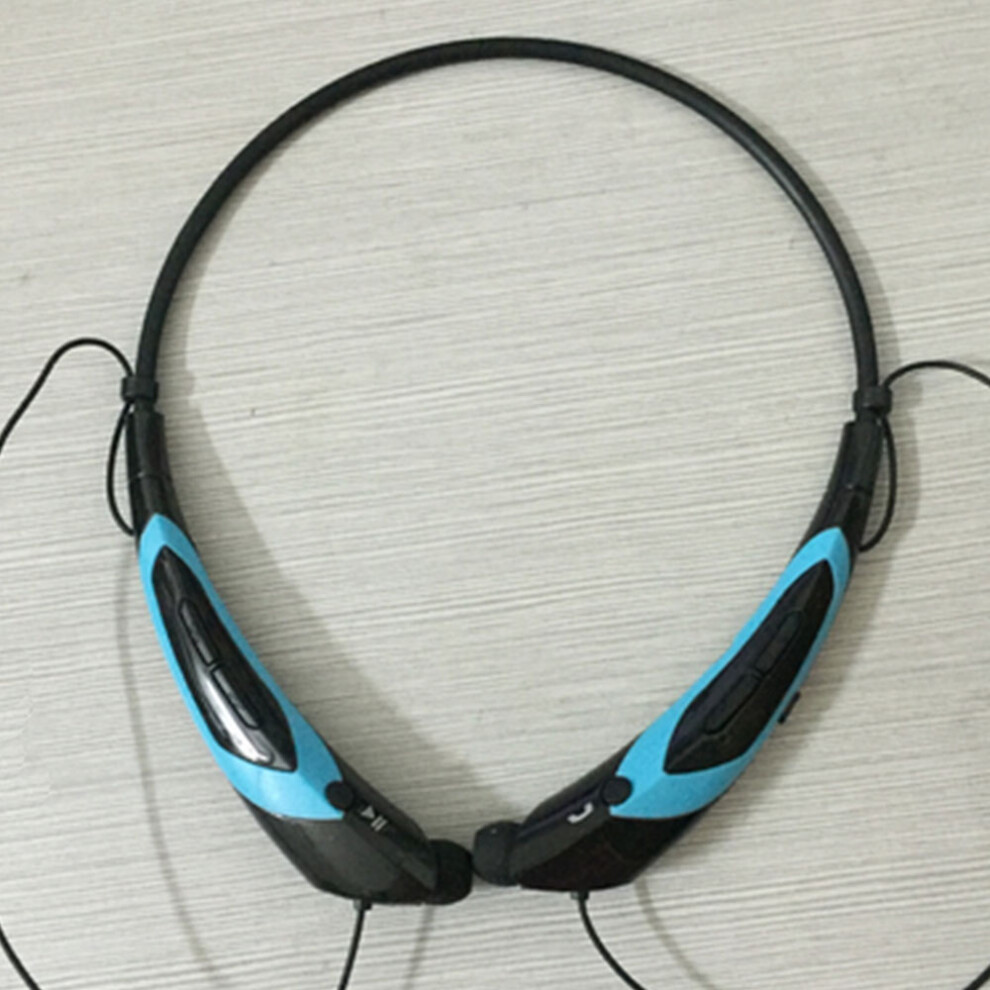 Bluetooth Headphones, Bluetooth 4.0 Wireless Neckband Headphones With Retractable Earbuds - Black/Blue 7770198293838