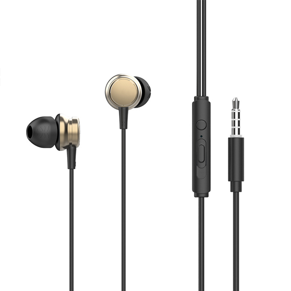 Wired Earbuds In-Ear Headphones With Mic, Headphones With Mic And Volume Control- Gold 7770198293661