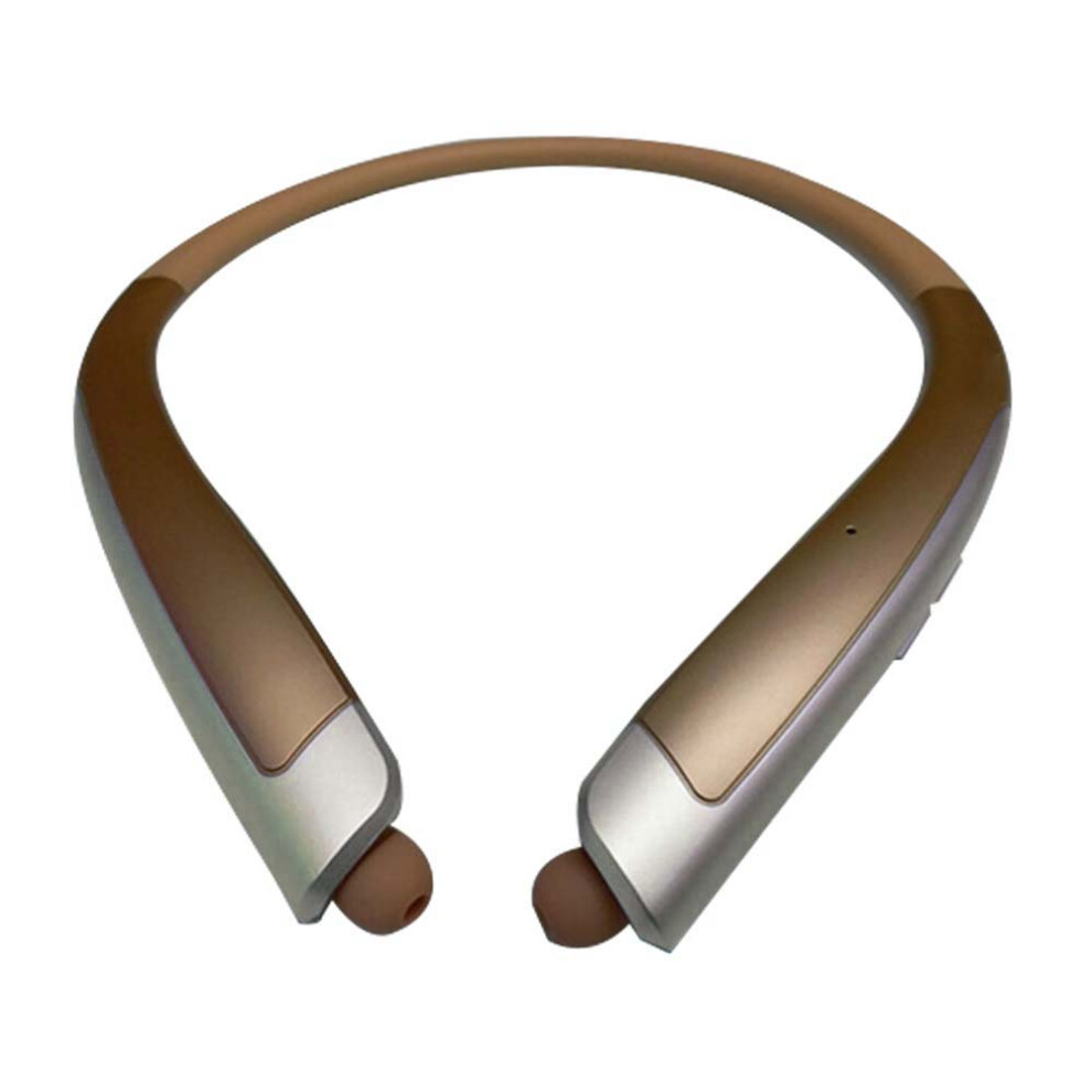 Bluetooth Headphones, Wireless Neckband Sports Headphones With Retractable Earbuds - Gold 7770198293890